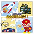 Cartes Invitation anniversaire Super-héros 