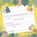 8 Cartes Invitation et Enveloppes Tropical
