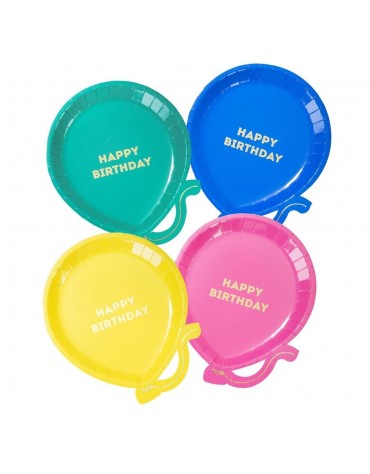 Assiettes carton Ballon bleu Happy birthday Meri Meri décoration table de fête