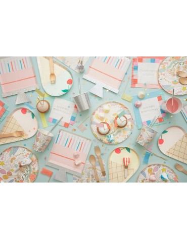 Grandes assiettes carton Gâteau anniversaire Meri Meri décoration table de fête
