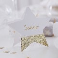 Marque-places papier étoile dorée décoration de table