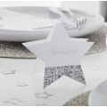Marque-places papier étoile argentée décoration de table