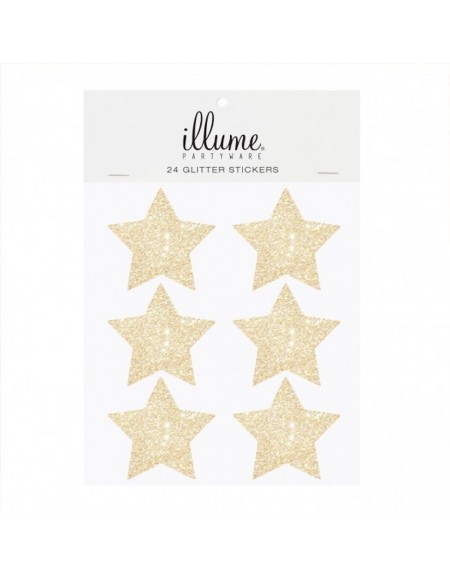24 Stickers étoiles dorées