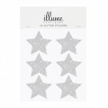 24 Stickers étoiles argentées.
