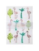 10 feuilles Stickers Flamants roses pailletés.