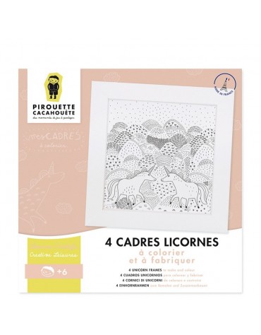 Kit Créatif 4 Cadres licornes Pirouette Cacahouète
