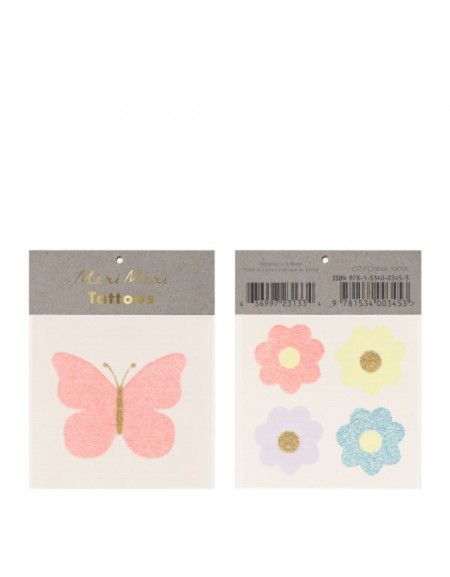Tatouages Papillon et fleurs