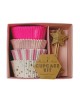 Kit 24 caissettes Cupcakes Roses et étoiles dorées