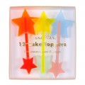 6 petits Toppers Etoiles Flashy