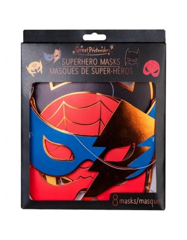 8 masques Super-Héros anniversaire enfants