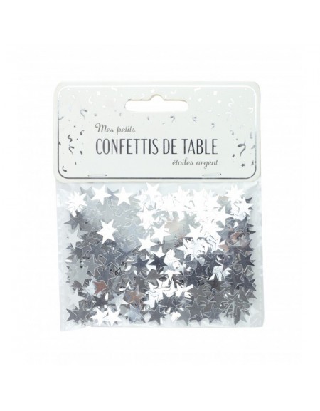 Confettis Etoiles argentées décoration table de fête
