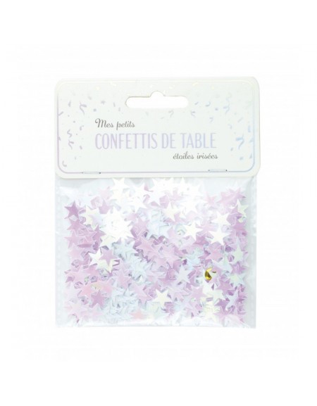 Confettis petites Etoiles rose irisé décoration table de fête