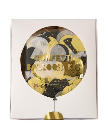 Kit 8 ballons Confettis silver and gold Meri Meri