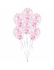 6 ballons Confettis Roses