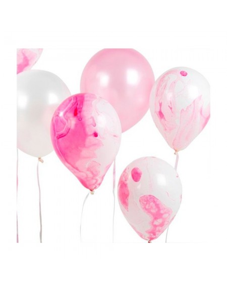 12 Ballons Rose Marbré Talking Tables fête anniversaire