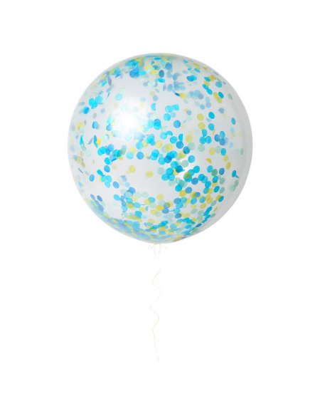 Kit 3 ballons Géants Confettis Bleus Meri Meri fête anniversaire