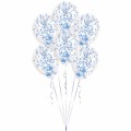 6 ballons Confettis Bleus décoration fête anniversaire