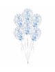 6 ballons Confettis Bleus