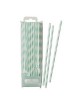 30 Pailles en papier_ Rayées vert d'eau
