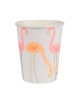 8 gobelets en carton _ Flamants Roses