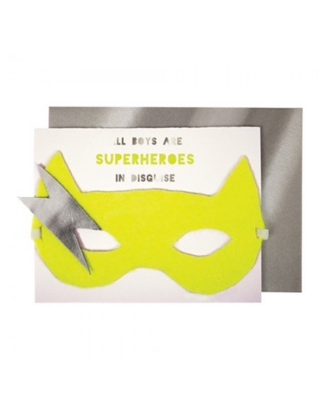 1 Carte postale Masque Super-Héros Meri Meri décoration table de fête