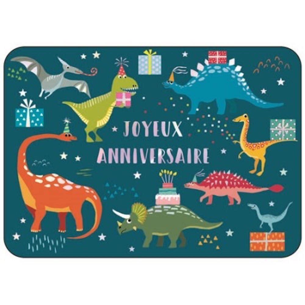 Carte d'invitation anniversaire enfant dinosaures - Fête