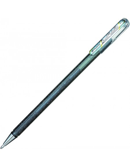 1 stylo encre gel métallic argenté