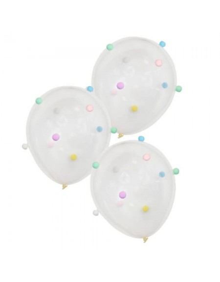 5 ballons Pompons Pastel ginger ray