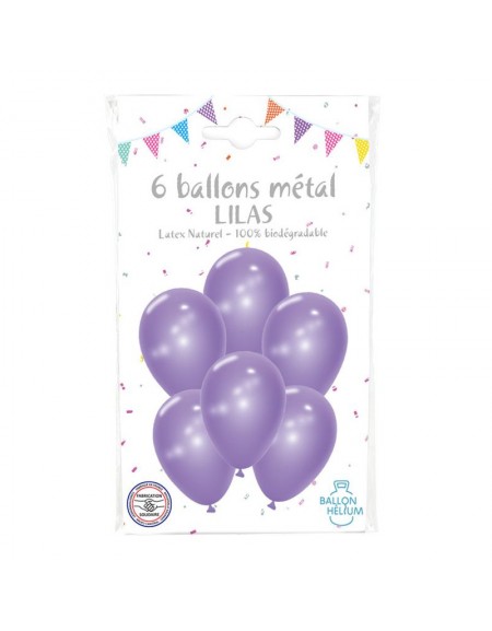 6 Ballons Métal Lilas