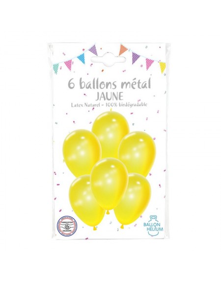 6 Ballons Métal Jaune