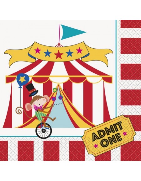 16 Seviettes en papier _ Carnaval Circus