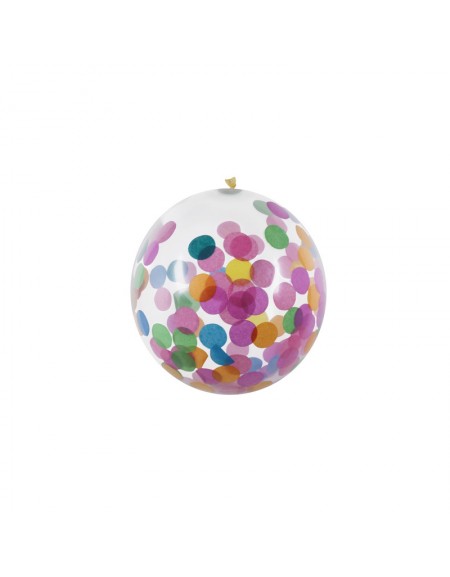 5 Ballons Gros Confettis Multicolores