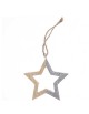 Pendentif Étoile en bois _ Argenté